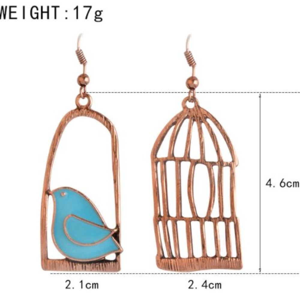 NEW cute bird and cage earrings - Picture 4 of 4